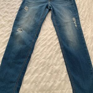 White House Black Market Blue Distressed Skinny Jeans
